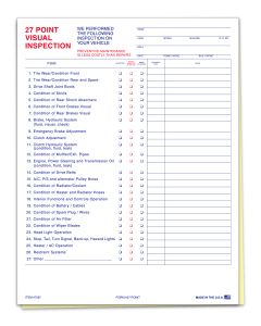 27 Point Vehicle Inspection