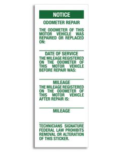 Odometer Repair Labels