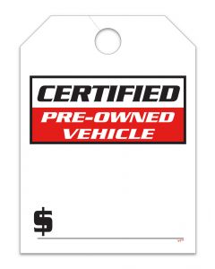 Mirror Hang Tag - Certified Pre Owned Vehicle