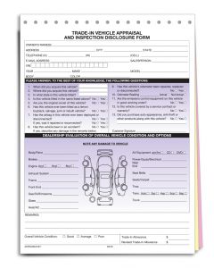 Trade In Vehicle Appraisal & Disclosure Form 