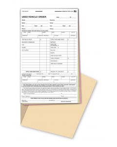 Used Vehicle Order Form Book