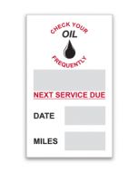 Generic Oil Change Reminder - Static Cling 